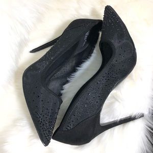 NWT Charlotte Russe Black Crystal Heels - Size 10
